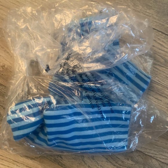 NWT LANDS' END SHORT SLEEVE 1X1 RIB CREW NECK STRIP SHIRT AQUARIU STRIPE SP - Picture 9 of 9